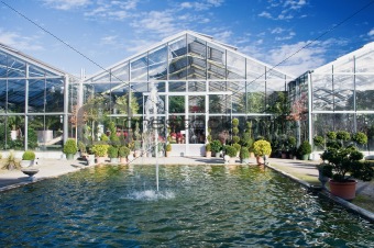 Greenhouse with Fountain