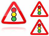 Variants a Traffic light control road sign