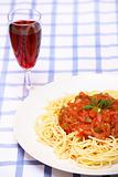 Spaghetti with wine