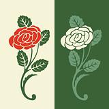 Floral pattern in retro colors. Rose