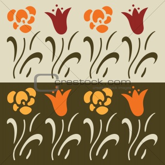 Set of floral vector elements, lily