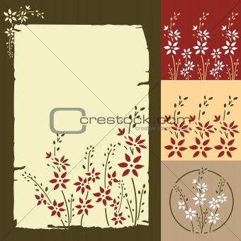 Seamless retro floral pattern. Parchment