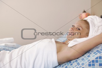 woman relaxing at spa and wellness
