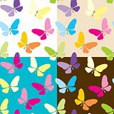 Four background with butterflies