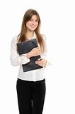  Businesswoman holding a folder
