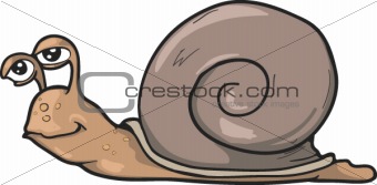 Funny cartoon snail vector illustration.