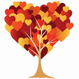 Valentine's,  heart, tree. vector illustration