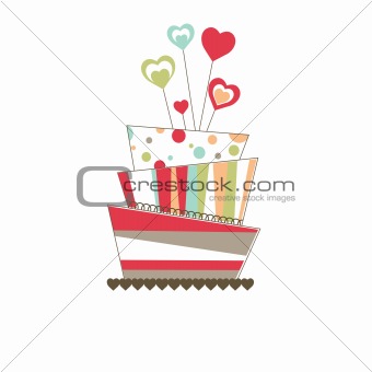 Valentine's background with cake