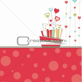 Valentine's background with cake