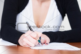 Writing girl