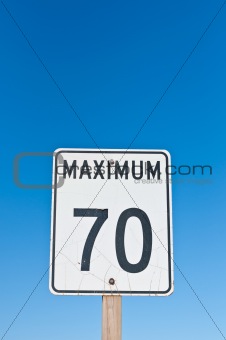 Maximum 70 Sign