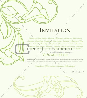 Vector green floral background for design