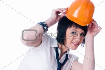 Girl in helmet