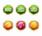 Organic and bio badge set