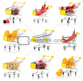 Products in the shopping cart. set.