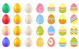 Set of different easter eggs
