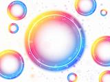 Rainbow Circle Bubbles background with Sparkles and Swirls.