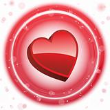 Happy Valentine's Day Neon Heart Bubbles Background