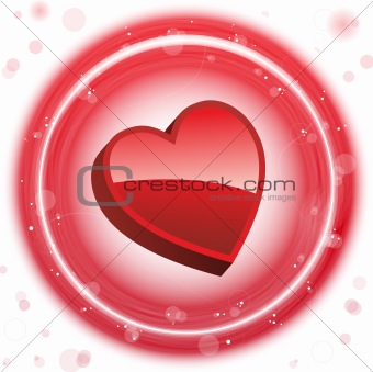 Happy Valentine's Day Neon Heart Bubbles Background
