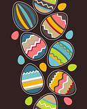 Seamless vertical easter pattern with eggs