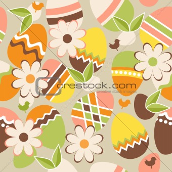 Seamless easter pattern with eggs