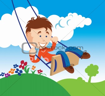 Kid on a swing