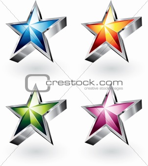 Vector star with chrome borders