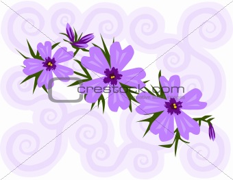 Purple phlox with swirly background 