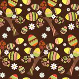 Seamless easter pattern with eggs