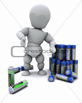 Man with Alkaline Batteries