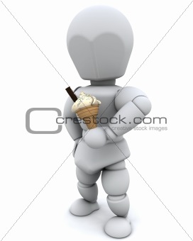 man eating an icecream