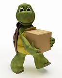 Tortoise Caricature carrying packing cartons