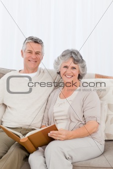 Senior couple looking at the camera 