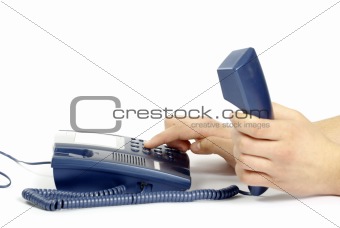 telephone receiver in hand