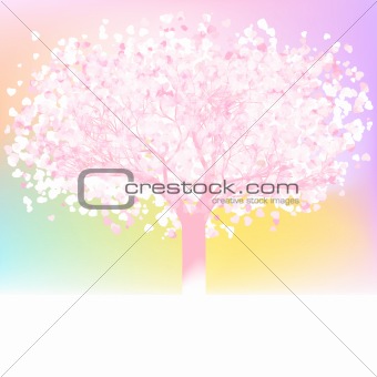 Love tree made of hearts with copy space. EPS 8