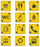 Vector roadside services signs icon set. Part 1