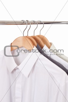 clothes hanger with shirts