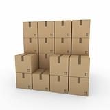 3d package shipping box brown