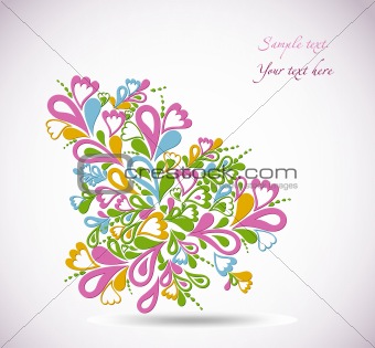 Floral colorful design illustration. Vector
