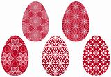 red easter eggs, vector