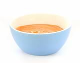Blue bowl with children fruit porridge / mush with