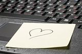 heart on laptop