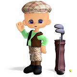 cute and funny cartoon golf player