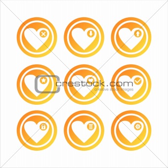 orange hearts signs