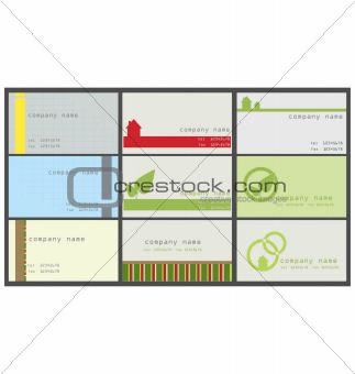 Collection  of vertical business card
