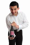 Waiter or servant presenting wine