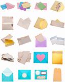 Collage Montage of Envelopes and Letters Modern and Vintage