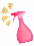 Environmentally Friendly Cleaning Bottle Spraying Lemons