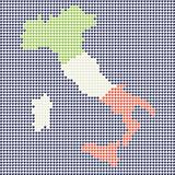 Stylized map of Italy