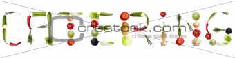 Catering word made of vegetables